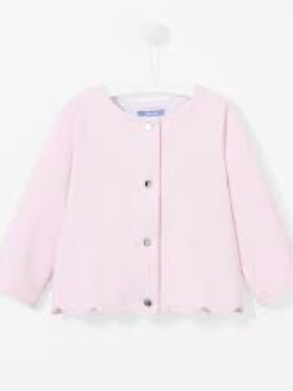 Jacadi Light Pink Girls' Scallop Hem Cardigan